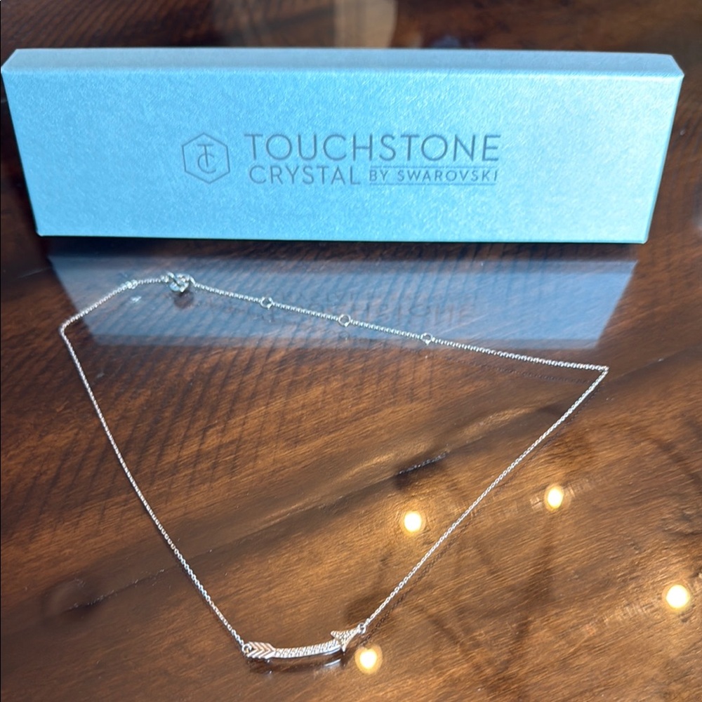 Touchstone Crystal by SWAROVSKI  Silver Arrow Bar Necklace